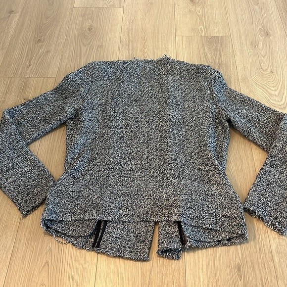 IRO Carlota Asymmetrical Zip Tweed Boucle Jacket sz. 8 - Picture 12 of 12